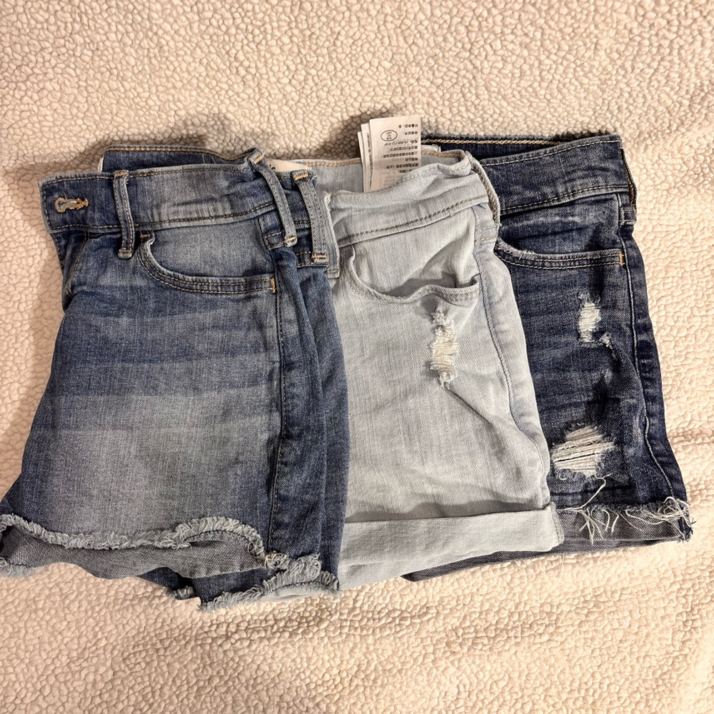 Abercrombie Kids Blue Jean Bundle Shorts with Frayed Hem - Picture 10 of 16